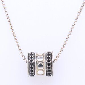 John Hardy Dot Sterling Silver Roller Pendant on Chain Necklace